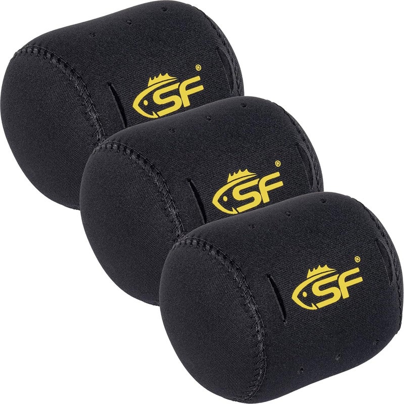 sf. Neoprene Conventional Reel Covers Round Reel Case Protective Cover Shield Pouch, XXS/XS/S/M/L/XL/XXL Size, Black - Image 1